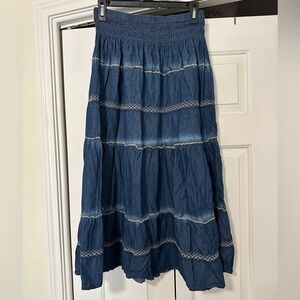 Elegant Indigo A-Line Skirt